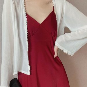 Lunar Crescent Lace Cardigan - Chiffon Sun Protection, Bell Sleeves, Draped Design, Slimming Short Jacket for Spring/Summer Women's Fashion