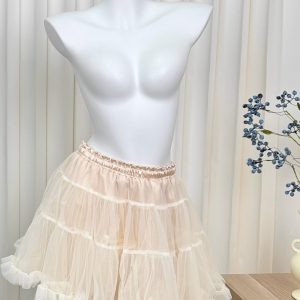 Luxury Thousand Gold Slimming Waist Contrast Color Fake Two-Piece Short Sleeve Cardigan Jacket with Puff Skirt for Women