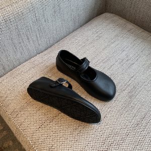 Mary Jane Flats for Women - 2025 Spring Style, Lambskin, One-Strap Buckle, Soft Sole, Shallow Mouth, Chic Flat Shoes
