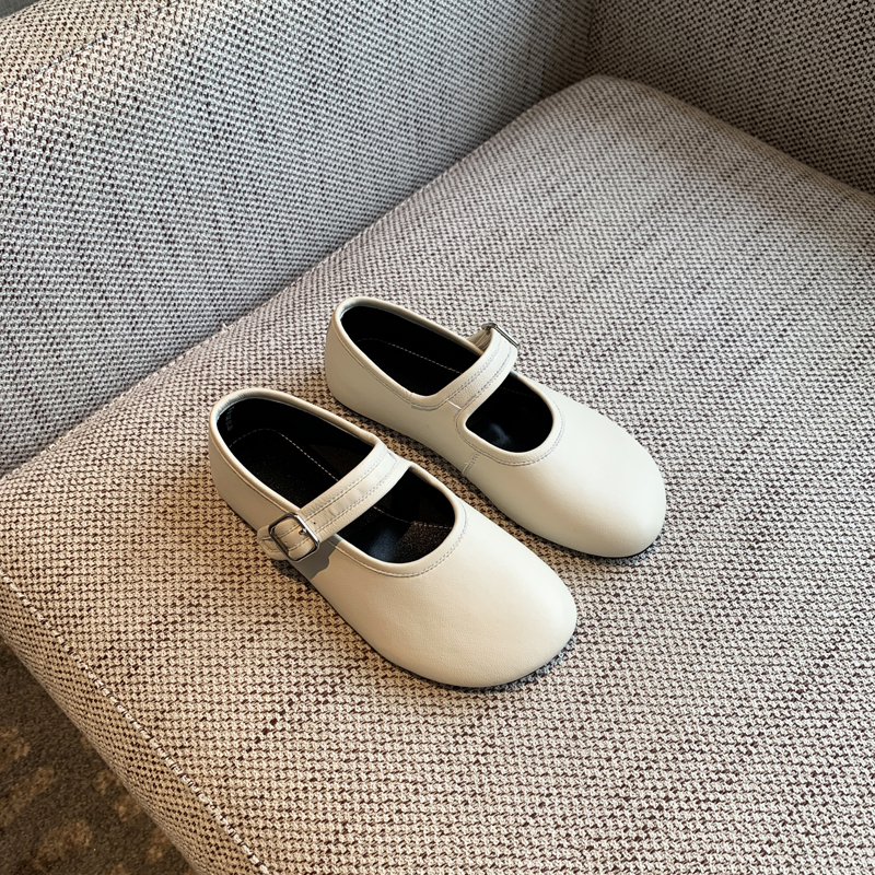 Mary Jane Flats for Women - 2025 Spring Style, Lambskin, One-Strap Buckle, Soft Sole, Shallow Mouth, Chic Flat Shoes