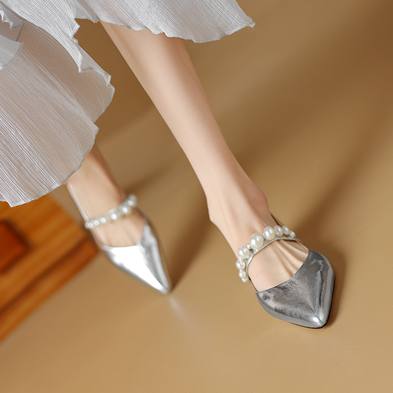 Mary Jane Shoes for Women - Pointed Flat, Soft Comfortable Design, Shallow Mouth Style, Italian Corso Venezia Inspired Footwear