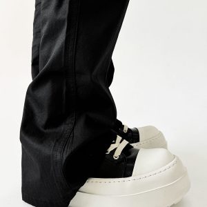 Men's American Retro Thick-Soled Black Platform Shoes, Chunky Canvas Derby Style, Height-Increasing Couples' Footwear