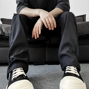 Men's American Style Cleanfit Derby Shoes with Milk-Flavored Sole, Minimalist Canvas Sneakers for High Street Commuting