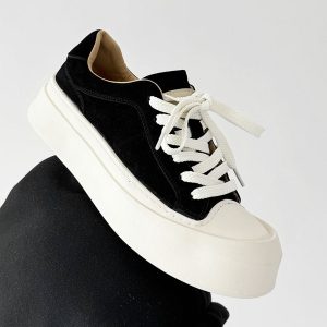 Men's American-Style Oversized Canvas Shoes with Milk-Flavored Sole, Retro Platform Sneakers for Commuting and Training