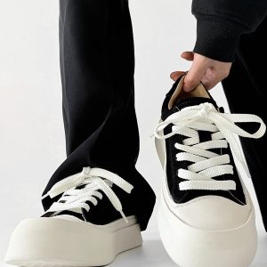 Men's American-Style Oversized Canvas Shoes with Milk-Flavored Sole, Retro Platform Sneakers for Commuting and Training