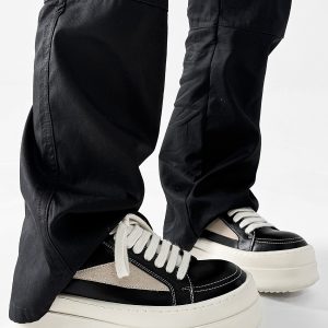 Men's American-Style Thick-Soled Milk-Flavored Leather Shoes, Trendy High Street Black and White Platform Derby Shoes for Women