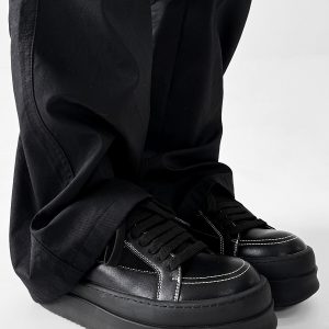 Men's American-Style Thick-Soled Milk-Flavored Leather Shoes, Trendy High Street Black and White Platform Derby Shoes for Women