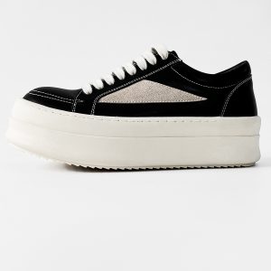 Men's American-Style Thick-Soled Milk-Flavored Leather Shoes, Trendy High Street Black and White Platform Derby Shoes for Women