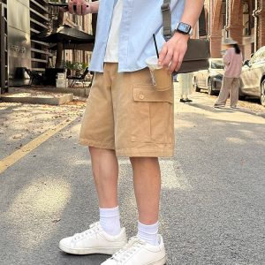 Men's and Women's American Retro Khaki Multi-Pocket Work Shorts - Loose Casual Straight-Leg Five-Point Summer Shorts