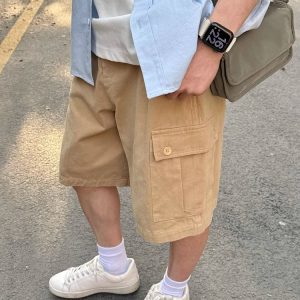 Men's and Women's American Retro Khaki Multi-Pocket Work Shorts - Loose Casual Straight-Leg Five-Point Summer Shorts