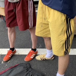 Men's and Women's American Retro Striped Quick-Dry Sports Shorts - Lightweight Breathable Straight-Leg Summer Trendy Five-Point Pants