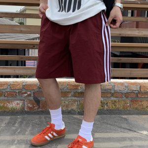 Men's and Women's American Retro Striped Quick-Dry Sports Shorts - Lightweight Breathable Straight-Leg Summer Trendy Five-Point Pants