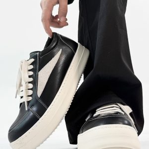 Men's and Women's Clean Fit Inverted Triangle Board Shoes - Trendy Casual Derby Sneakers, Minimalist Style for Couples