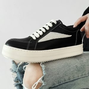 Men's and Women's Clean Fit Inverted Triangle Board Shoes - Trendy Casual Derby Sneakers, Minimalist Style for Couples