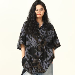 Men's and Women's Irregular Tie-Dye Short Sleeve Shirt - Loose American Street Style Summer Trendy Top