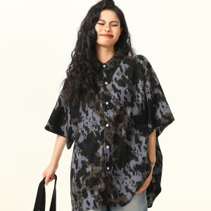 Men's and Women's Irregular Tie-Dye Short Sleeve Shirt - Loose American Street Style Summer Trendy Top