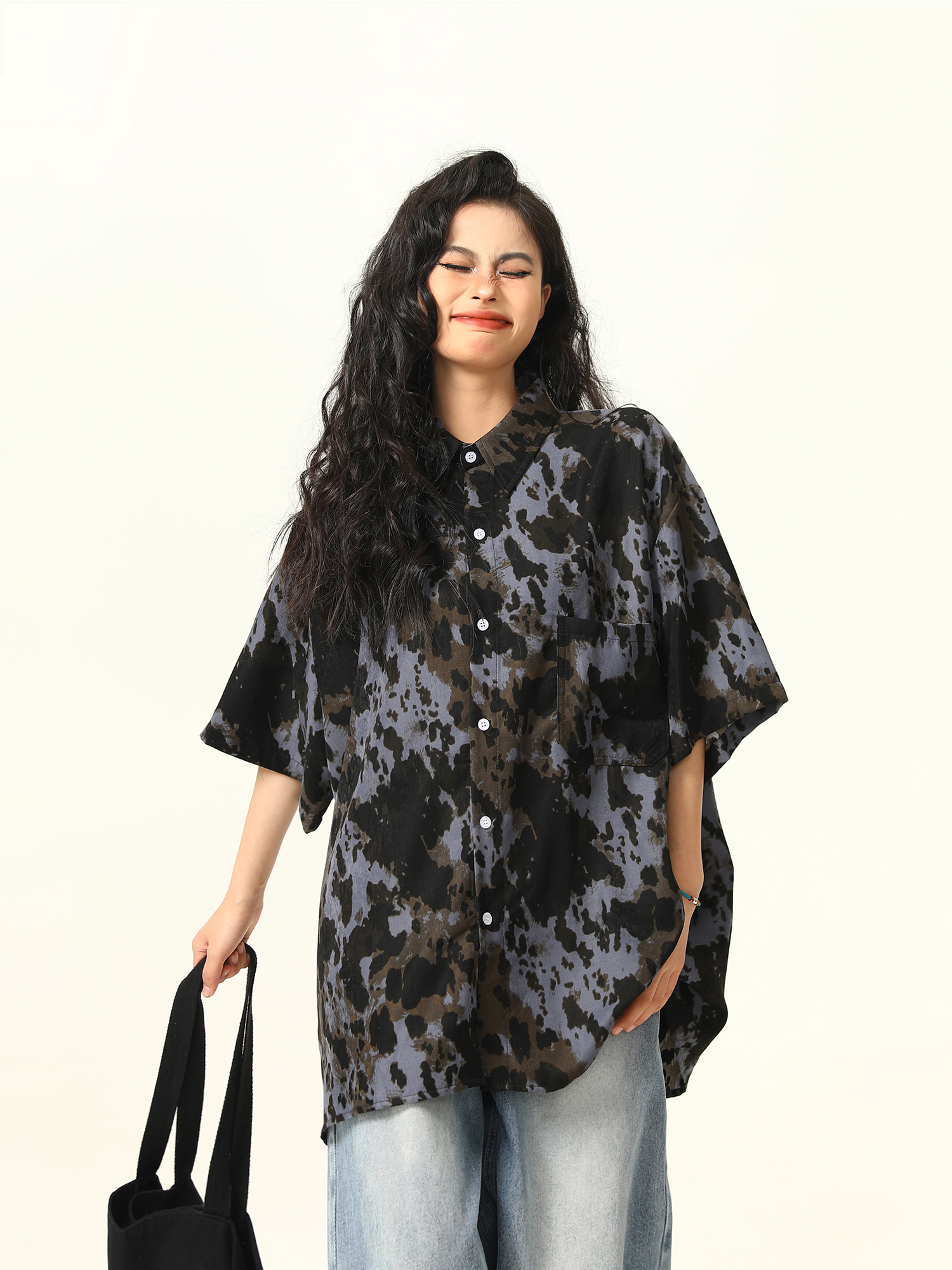 Men's and Women's Irregular Tie-Dye Short Sleeve Shirt - Loose American Street Style Summer Trendy Top Men's and Women's Irregular Tie-Dye Short Sleeve Shirt - Loose American Street Style Summer Trendy Top