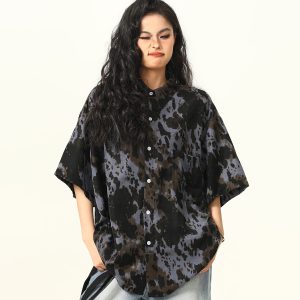 Men's and Women's Irregular Tie-Dye Short Sleeve Shirt - Loose American Street Style Summer Trendy Top