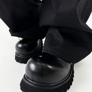 Men's and Women's Paris Mickey Big Head Derby Shoes - Pointed Thick-Soled Height-Increasing Genuine Leather Commuter Style