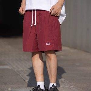 Men's and Women's Summer Outdoor Quick-Dry Breathable Sports Shorts - Solid Color Loose Fit Lightweight Beach Five-Point Pants