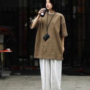 Men's Basic Cotton Undershirt - Loose Fit Short Sleeve, Round Neck, Non-Deformable, Zero Shrinkage, 230g Fabric