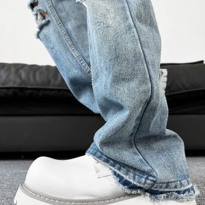 Men's British Retro Round-Toe Derby Shoes - Cleanfit Brown Leather, Thick Sole, Height-Increasing Mickey Design, Trendy Work Style