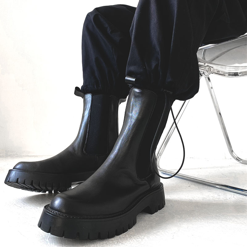 Men's British Style Chelsea Boots - Genuine Leather High-Top Knight Martin Boots for Trendy Instagram Looks - European & American Fashion