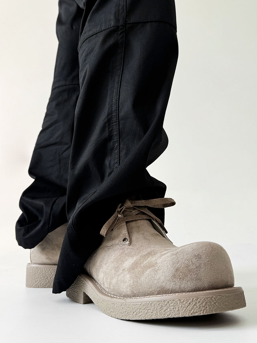 Men's Brown Suede Martin Boots - Round Toe British Style Work Boots for Winter, Big Head Design, Comfortable Derby Shoes Men's Brown Suede Martin Boots - Round Toe British Style Work Boots for Winter, Big Head Design, Comfortable Derby Shoes