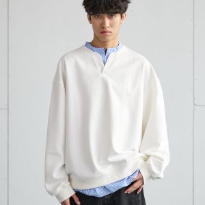 Men's Casual Long-Sleeve Henley T-Shirt, Striped Splicing, Versatile Two-Piece Top, Spring 2025 Fashion, Y2K Inspired