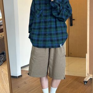 Men's Casual Plaid Long Sleeve Shirt - Versatile Spring Jacket for Couples, Trendy Regular Fit for Everyday Style