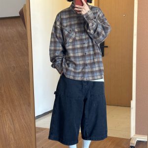 Men's Casual Plaid Long Sleeve Shirt - Versatile Spring Jacket for Couples, Trendy Regular Fit for Everyday Style