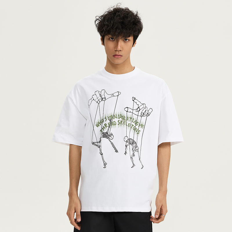 Men's Creative Hand-Painted Pattern Short Sleeve T-Shirt, Loose Fit Pure Cotton Top, Versatile 2025 Style