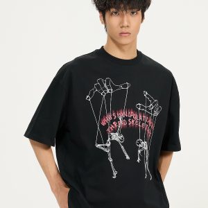 Men's Creative Hand-Painted Pattern Short Sleeve T-Shirt, Loose Fit Pure Cotton Top, Versatile 2025 Style