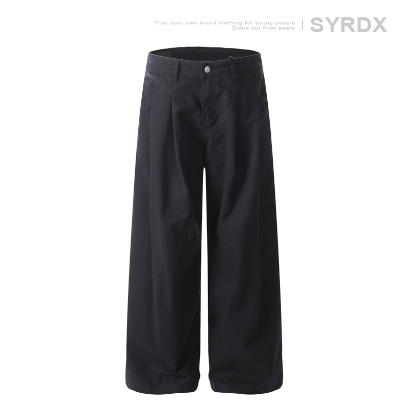 Men's Curved Blade Wide-Leg Pants - Trendy Casual Trousers, American Street Style, Versatile Baagy Design