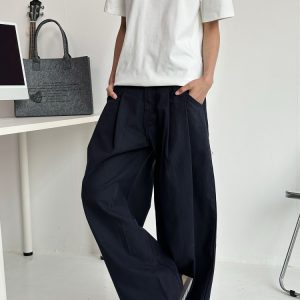 Men's Curved Blade Wide-Leg Pants - Trendy Casual Trousers, American Street Style, Versatile Baagy Design