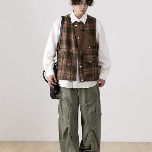 Men's Floor-Length Pleated Draped Casual Pants - Versatile American Style for Autumn, Trendy Workwear and Everyday Fashion