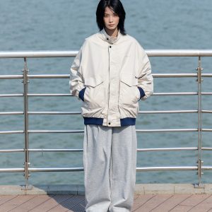 Men's Gray Casual Wide-Leg Sweatpants - Trendy Curved Blade Design for Sports & Everyday Wear, Perfect for Y2K Style