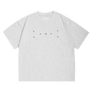 Men's Japanese Minimalist Short-Sleeve T-Shirt with Sewing Embroidery - 320g American Heavyweight Casual Trendy Wear