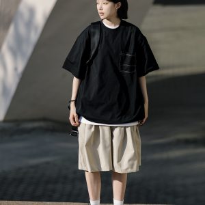 Men's Japanese Retro Summer Loose Shorts - Minimalist Solid Color Five-Point Pants for Trendy Style