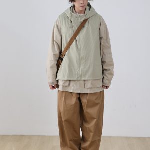 Men's Japanese Spring Hooded Vest - Loose Sleeveless Jacket for City Boy Outdoor Style