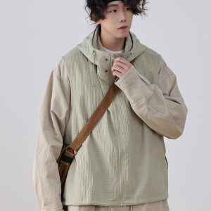 Men's Japanese Spring Hooded Vest - Loose Sleeveless Jacket for City Boy Outdoor Style