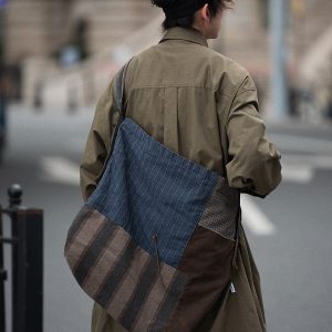 Men's Japanese Style Herringbone Bamboo Blend Shirt Jacket - Loose Windproof Coat for Spring and Autumn Fashion