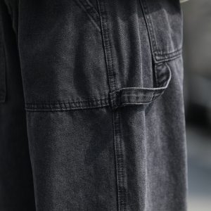 Men's Japanese Style Loose Fit Denim Shorts, American Retro Three-Quarter City Boy Workwear, Trendy Y2K Fashion