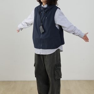 Men's Japanese Style Thin Hooded Vest - Versatile Outdoor Work Jacket for Couples, Trendy Fashion Essential