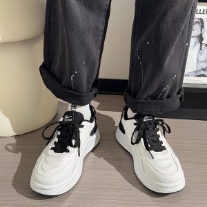 Men's Korean Style Casual Sports Shoes - Versatile Soft-Soled White Sneakers for Spring - Trendy Niche Footwear
