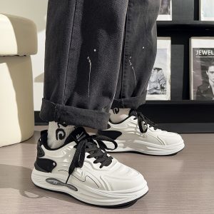 Men's Korean Style Casual Sports Shoes - Versatile Soft-Soled White Sneakers for Spring - Trendy Niche Footwear