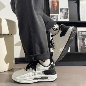 Men's Korean Style Casual Sports Shoes - Versatile Soft-Soled White Sneakers for Spring - Trendy Niche Footwear