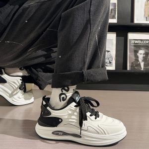 Men's Korean Style Casual Sports Shoes - Versatile Soft-Soled White Sneakers for Spring - Trendy Niche Footwear