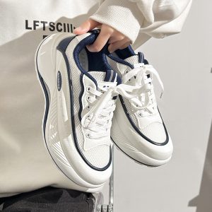 Men's Korean Style Casual Sports Shoes - Versatile Soft-Soled White Sneakers for Spring - Trendy Niche Footwear