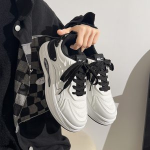 Men's Korean Style Casual Sports Shoes - Versatile Soft-Soled White Sneakers for Spring - Trendy Niche Footwear